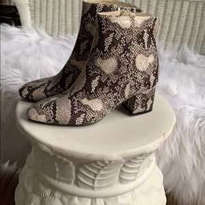 Chinese Laundry snake print ankle booties